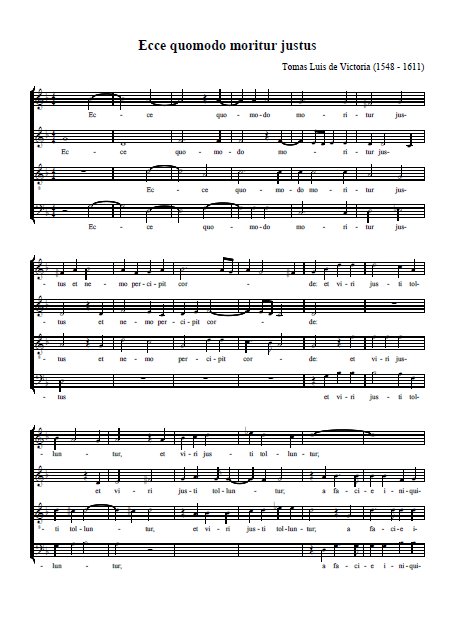 Tenebrae Responsories 15. Ecce quomodo moritur justus Partitions gratuites